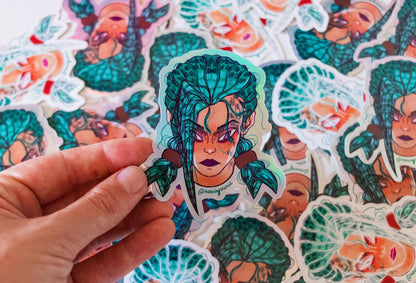 Stickers Arcane - Jinx holographique double face